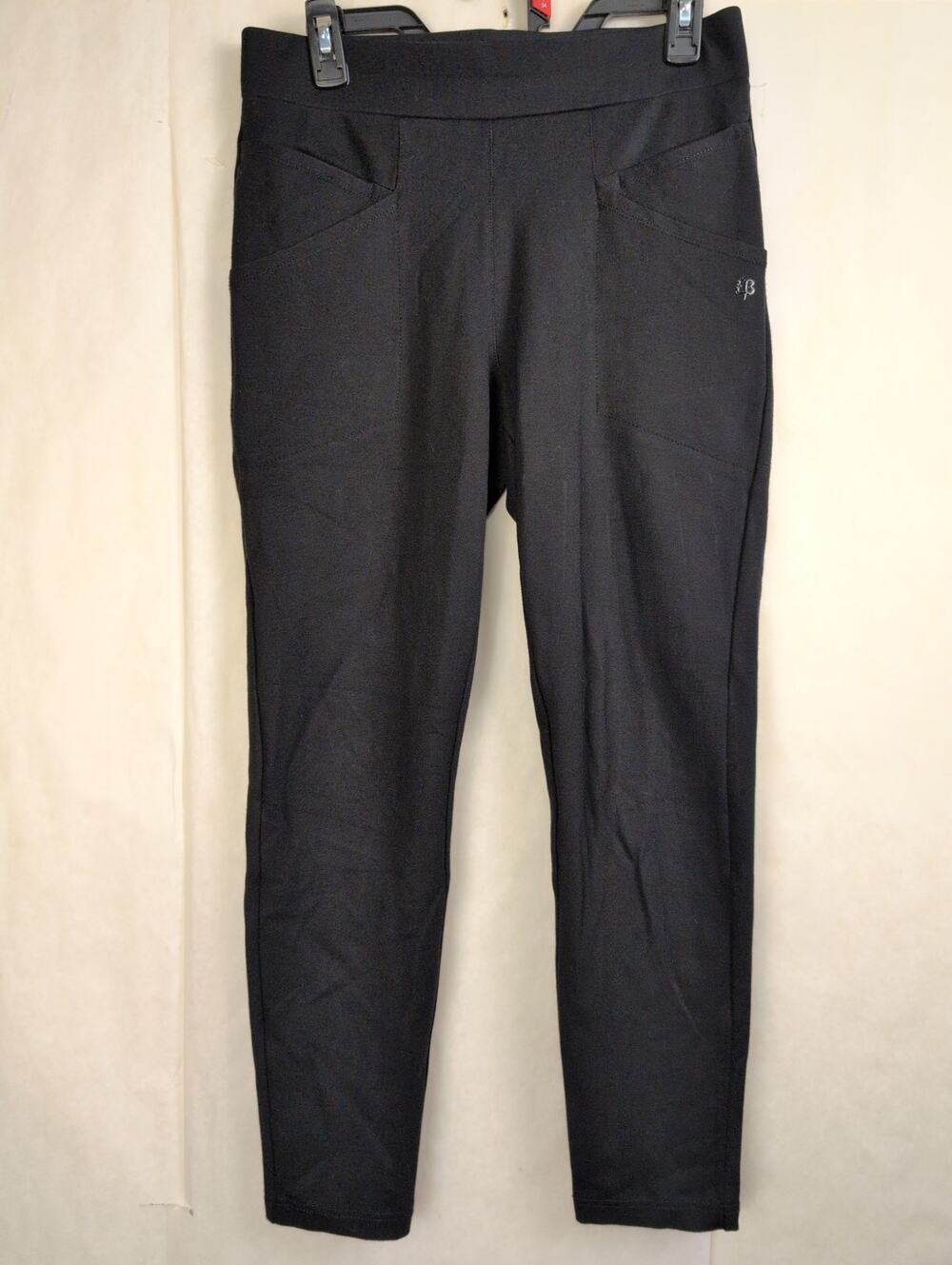 Beta Brand black slash pocket pull on dress yoga pants Size Med Classic Career